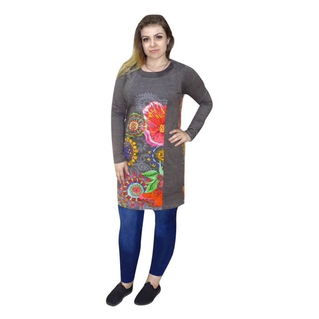 Tunika Fekete Szürke Mandalás
