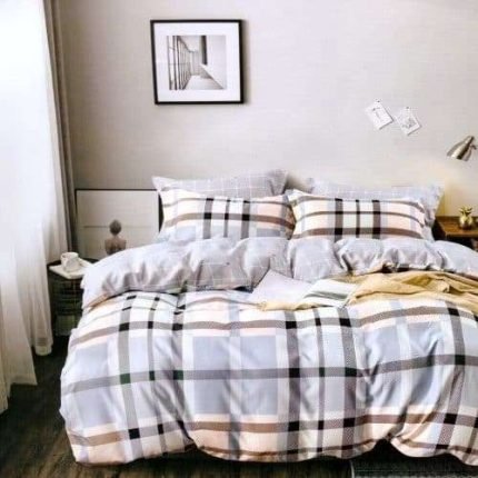 Ágynemű Halvány Szürke Kék Négyzet