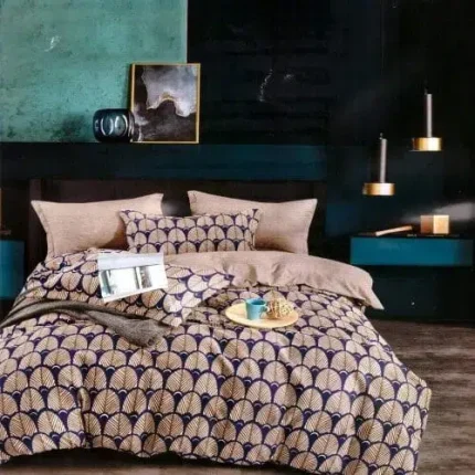 Pamut Ágynemű Bézs Kék Szín