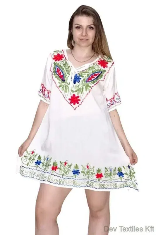 Tunika Piros Zöld Hímzett