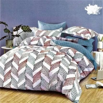 Ágynemű Kék Krémszín Mintás