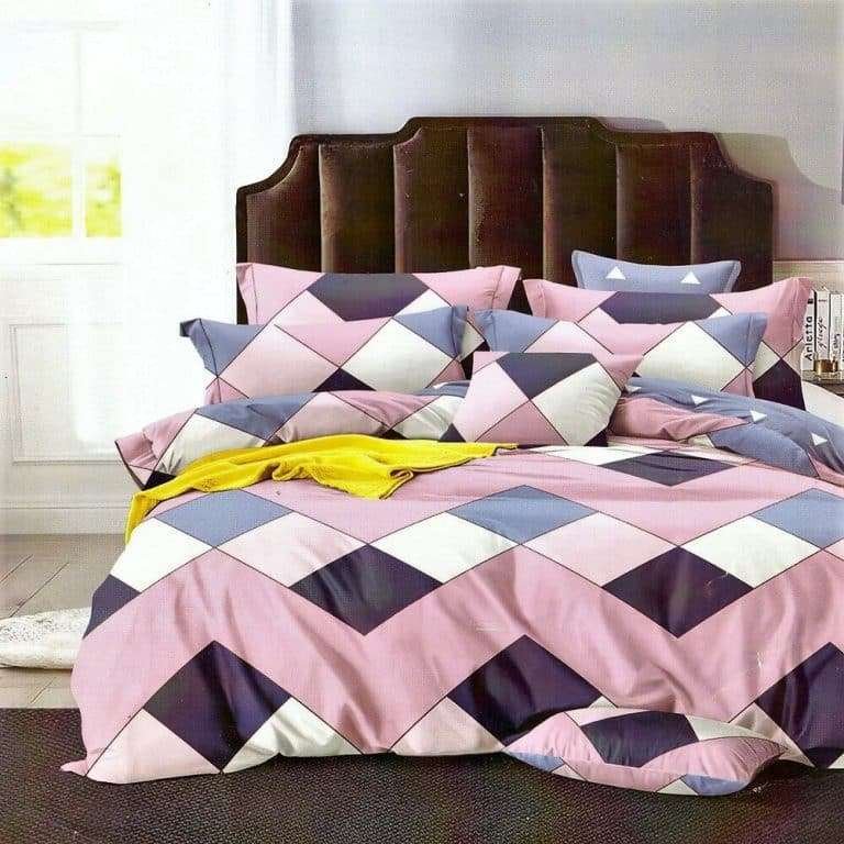 rhombusz mintás ágynemű mályva színben