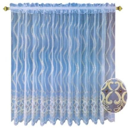 Nappali függöny fehér arany hullámos