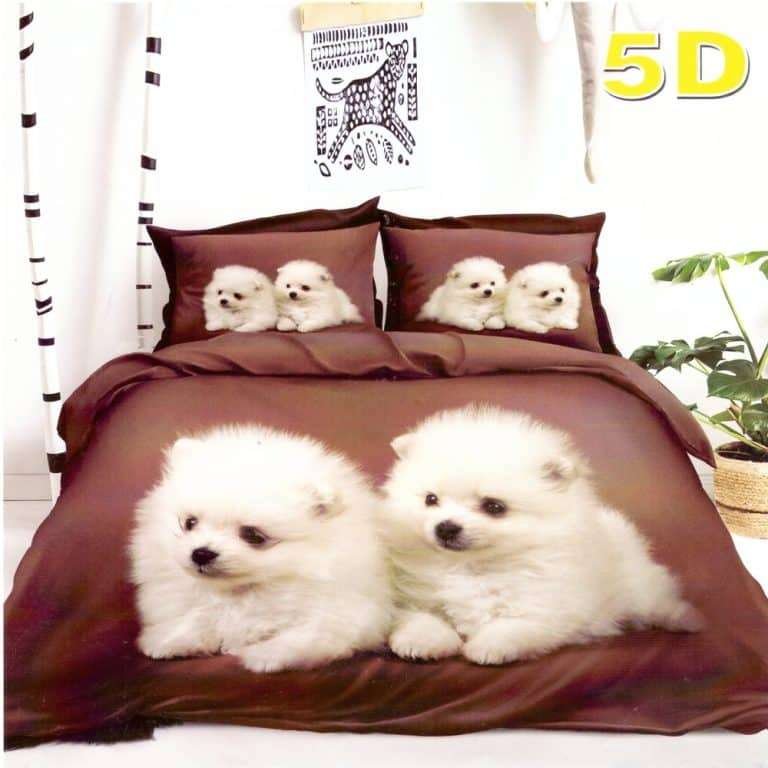 Kutyus Mintás Ágyneműhuzat Barna