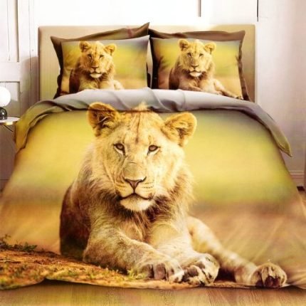 Oroszlán Mintás Ágynemű Sárga