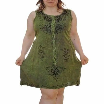 Zöld Rövid Ruha Gombokkal