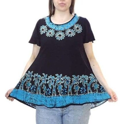 Nyári Tunika Kék Virágokkal