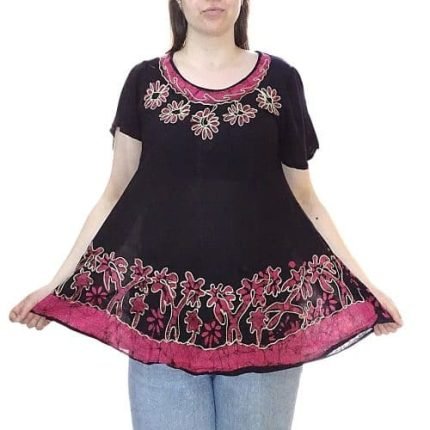 Nyári Tunika Rózsaszín Virágokkal