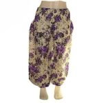 Nadrág Krémszínben Lila Rózsákkal