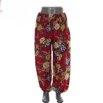 Nyári Nadrág Piros Virágokkal
