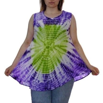 Nyári Tunika Zöld Lila Szín