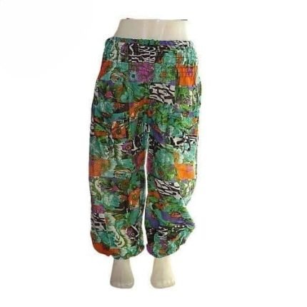 Zöld Nadrág Patchwork Mintával