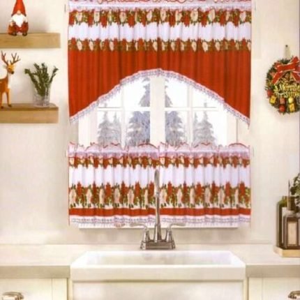 Karácsonyi Függöny Díszes Mintákkal