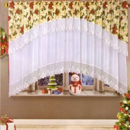 Virágos Panoráma Függöny Ívelt