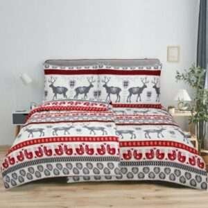 Új Karácsonyi Ágyneműk Készleten 3 Flanel Ágynemű Téli Csíkos Minta