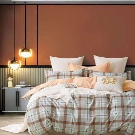 Barack Kockás Pamut Ágyneműhuzat