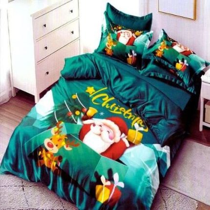 Mikulás Mintás Zöld Ágyneműhuzat