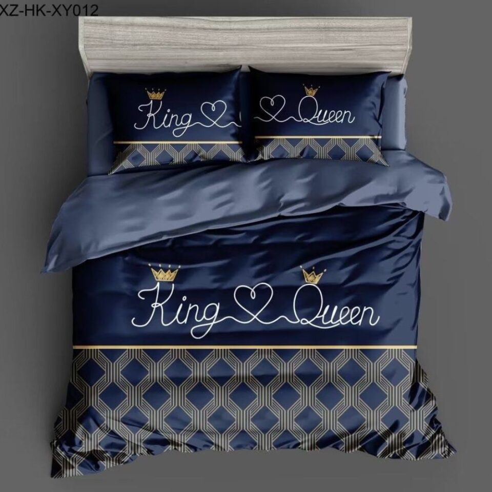 King Queen Kék Ágyneműhuzat