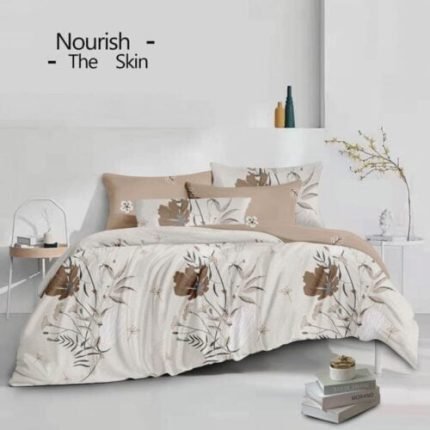 Drapp Bézs Virágos Ágyneműhuzat