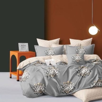 Szürke Bézs Virágcsokros Ágynemű