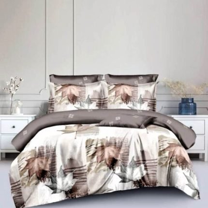 Pamut Ágynem Barna Bézs Levelek