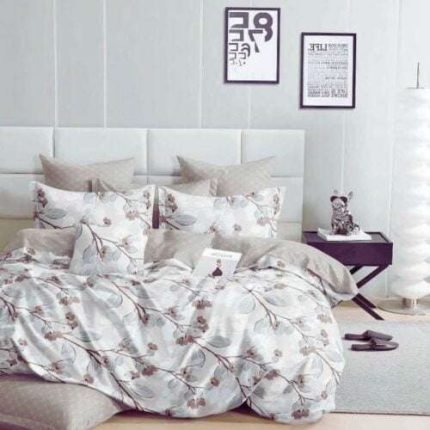 pamut Ágynemű Virágos Bézs Fehér színbén