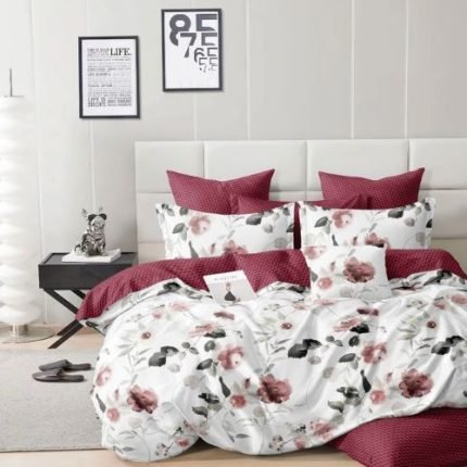 Bordó Krém Virágos Ágynemű