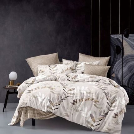 Drapp Bézs Leveles Ágynemű