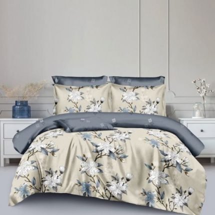 Drapp Szürke Virágos Ágynemű