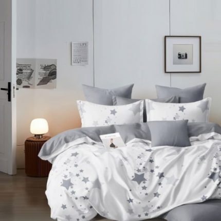 Világosszürke Csillag Mintájú Ágynemű