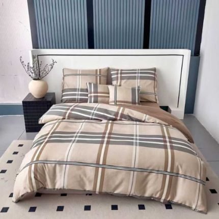 Barna kék kockás flanel ágyneműhuzat