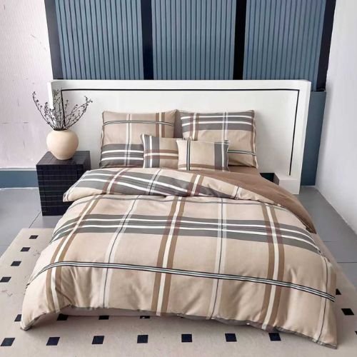 Barna kék kockás flanel ágyneműhuzat