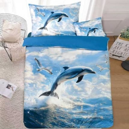 Delfinek kék színű 3D ágyneműhuzat