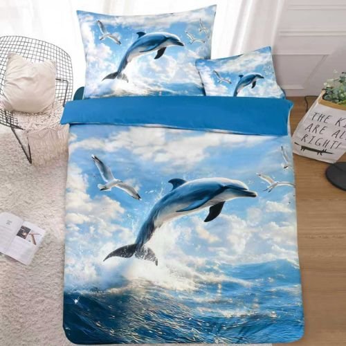 Delfinek kék színű 3D ágyneműhuzat