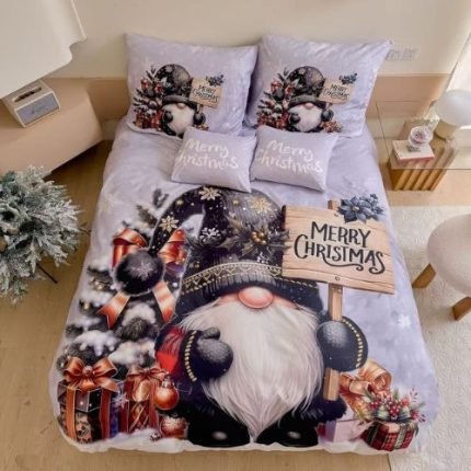 Karácsonyi fekete manós ágyneműhuzat