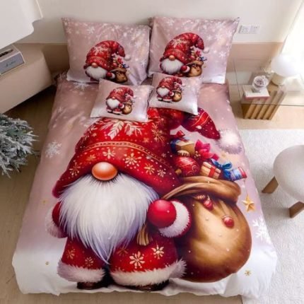 Karácsonyi piros manós ágyneműhuzat