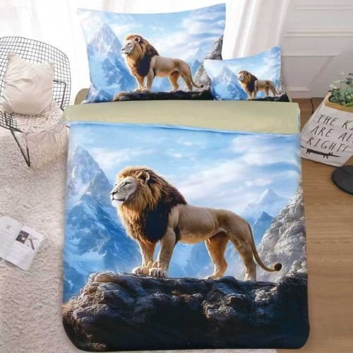 Oroszlán a hegyekben kék ágyneműhuzat