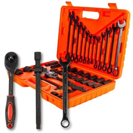 PNEUMATIKUS SZERSZÁMKÉSZLET VILLÁSKÉSZLET 37 el. 1/2" hüvelyk