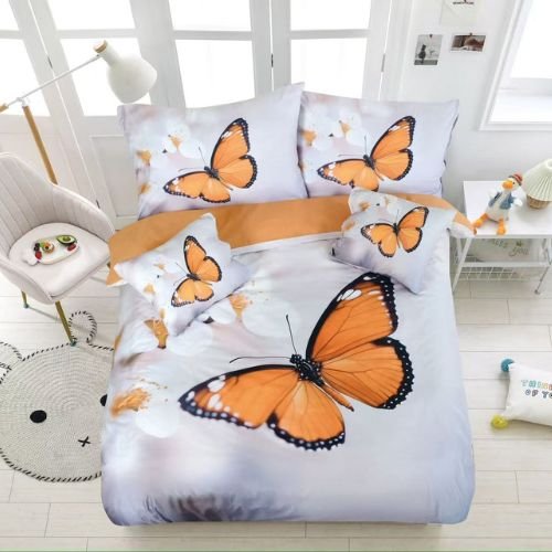 Sárga pillangós 3D ágyneműhuzat