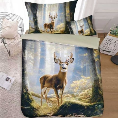 Szarvas tavaszi erdőben 3D ágyneműhuzat