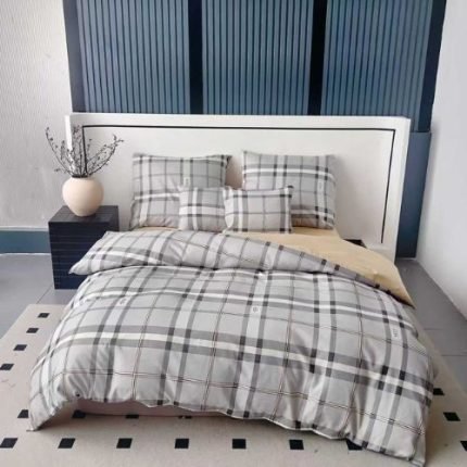 Szürke kockás flanel ágyneműhuzat